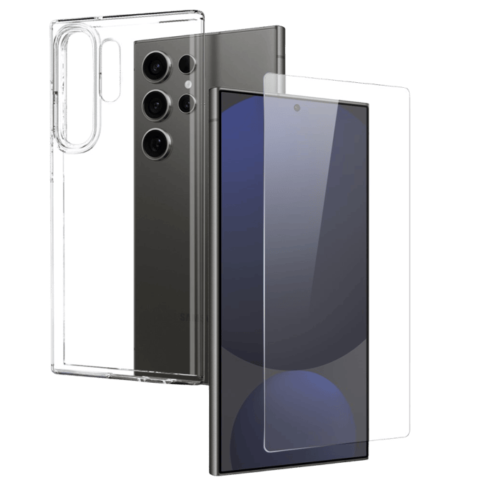 Northjo Samsung Galaxy S25 Ultra Hoesje en Screenprotector Transparant
