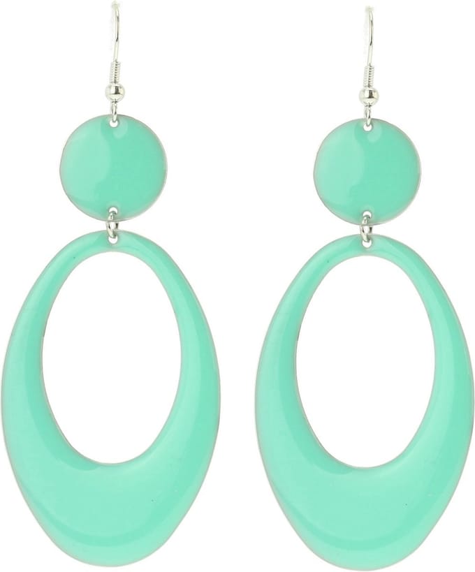 Behave - Oorhangers - Ovaal - Mintgroen Turquoise - 9 cm lang