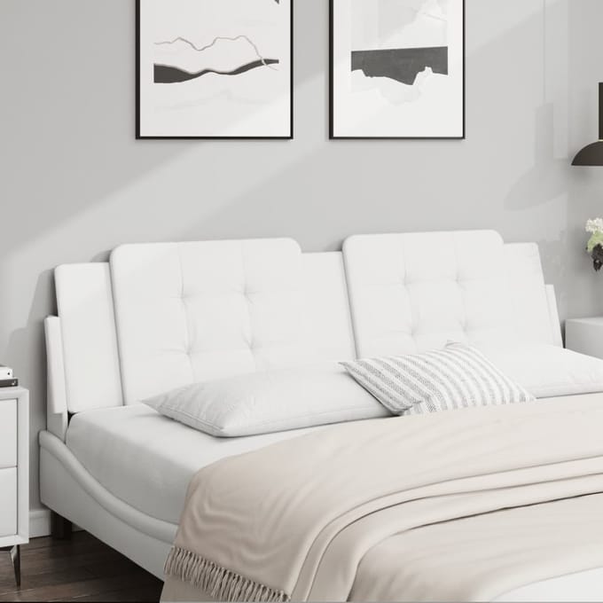 vidaXL - Hoofdbordkussen - "Zadar" - 183 - cm - kunstleer - wit