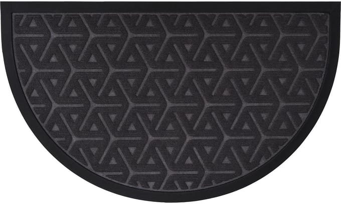 Luance Deurmat Wilson - donkergrijs - rubber - halve maan - 75 x 44 cm - schoonloopmat- buiten