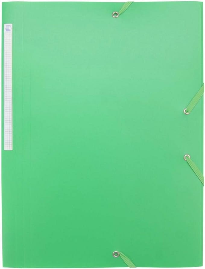 Elastische A4-folder met 3 flappen - Polypro 4.5/10 - Groene Opaque Folder