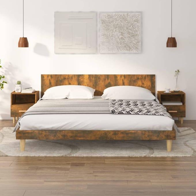 vidaXL - Nachtkastjes - 2 - st - 40x35x47 - cm - gerookt - eikenkleurig