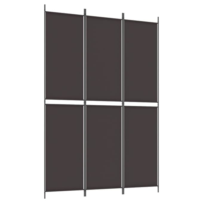 vidaXL - Kamerscherm - met - 3 - panelen - 150x220 - cm - stof - bruin