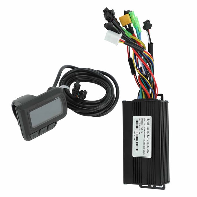 Elektrische Fiets Controller Kit met LCD Display 24V 36V 48V 500W tot 750W 26A 3 Modus Sinusgolf black