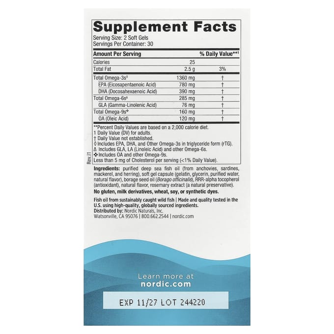 Complete Omega Xtra, Citroen, 60 Softgels (680 mg per softgel)