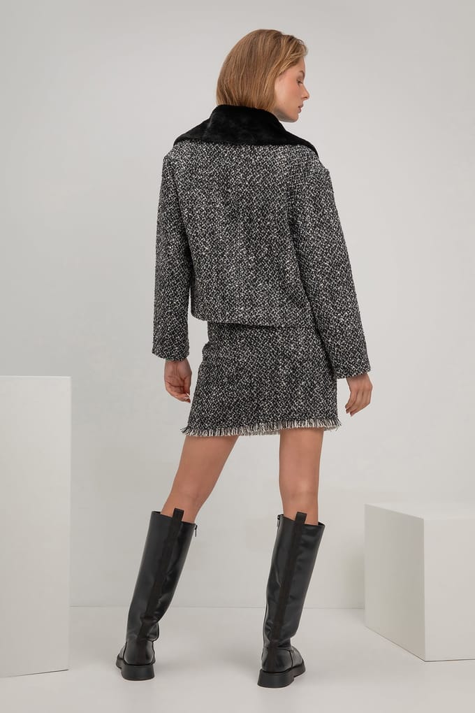Josephine & Co Stephanie Jacket Steel Grey Melange Größe: 42 | Cropped-Jacken Outlet | Damen | Grau