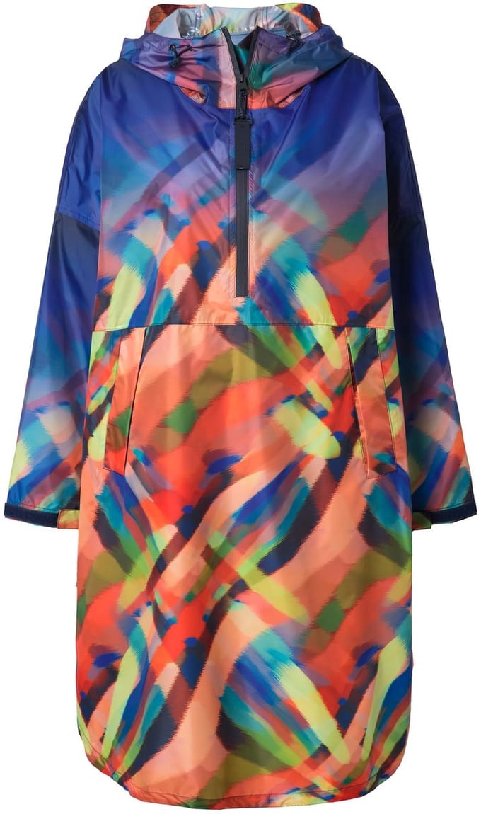 Laurasøn - Dames - Functionele regencape unisex print capuchon - Currygeel - Maat 1