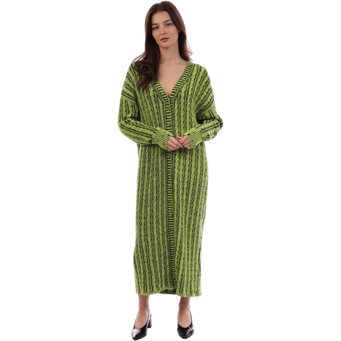 Diesel Gebreid lang vest voor dames (Groen)