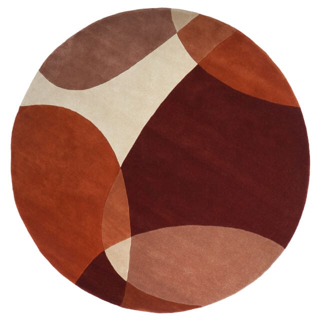 Veer Carpets Vloerkleed abstract /bruin rond ø200 cm