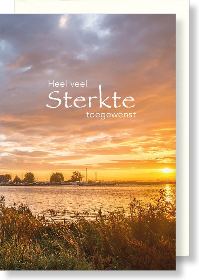 6x dubbele wenskaart met envelop - Sterkte - 11,5 x 17 cm