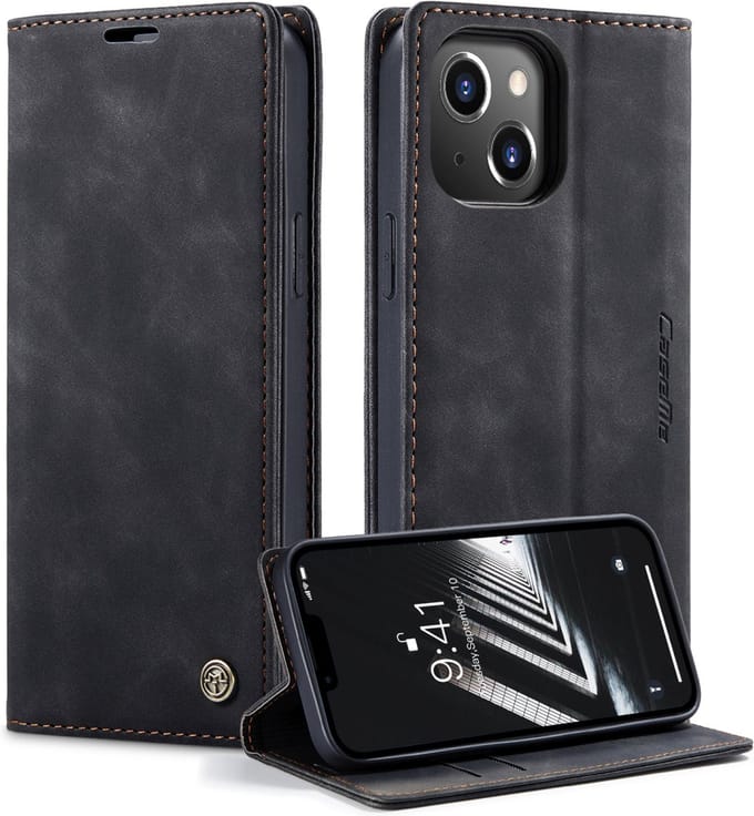 Caseme Retro Wallet Case hoesje geschikt voor iPhone 14 Plus - zwart