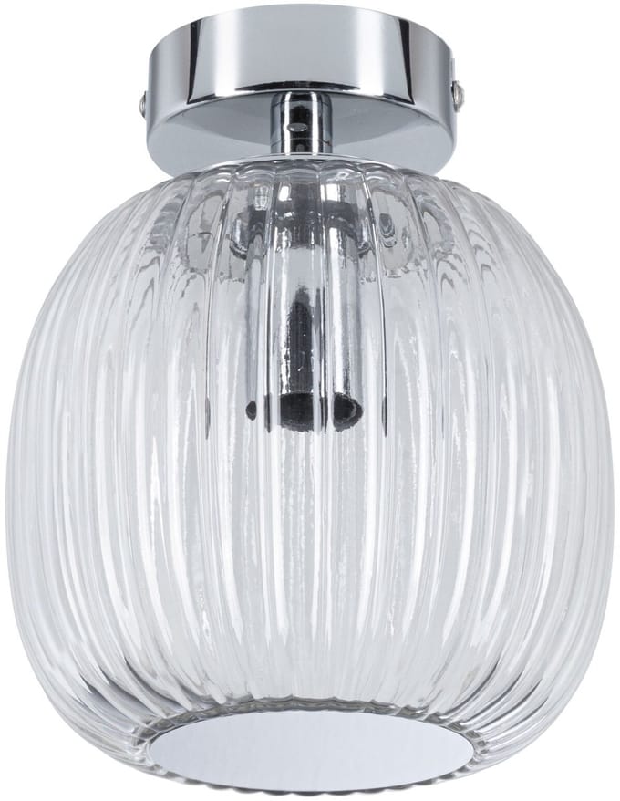 LED-plafondlamp Ruya IP44 E14 230V max. 20W dimbaar Glas, Chroom