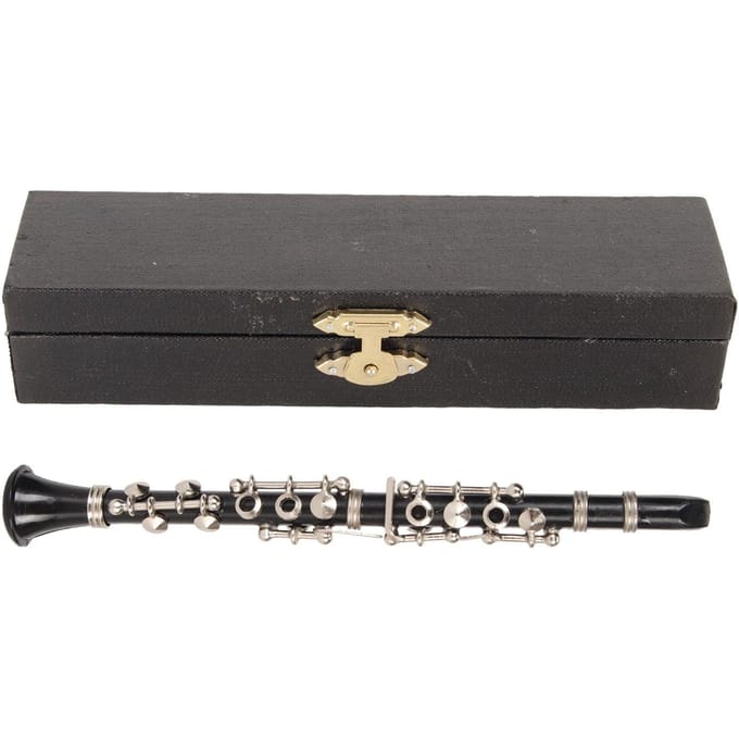 13cm Mini Klarinet Model Gesimuleerde Miniatuur Klarinet Muziekinstrument Poppenhuis Decoratie gray
