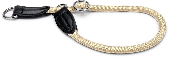 lionto Hondenhalsband, nylon slipband met stopring Ø 0,8 cm beige 30 cm