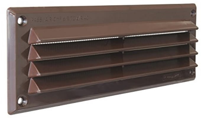 Ventilatierooster kunststof rechthoekig 227 x 80 mm bruin