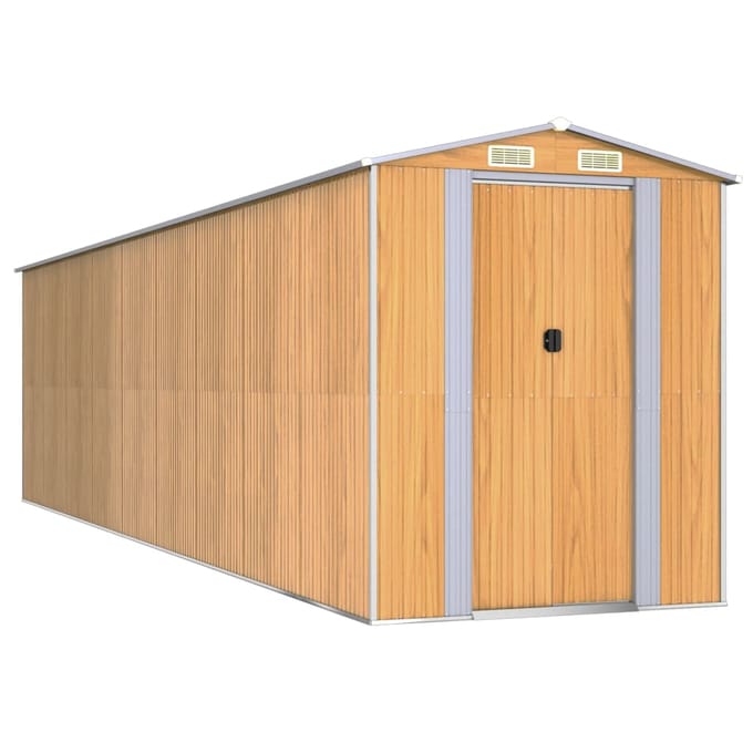 vidaXL - Tuinschuur - 192x772x223 - cm - gegalvaniseerd - staal - lichtbruin
