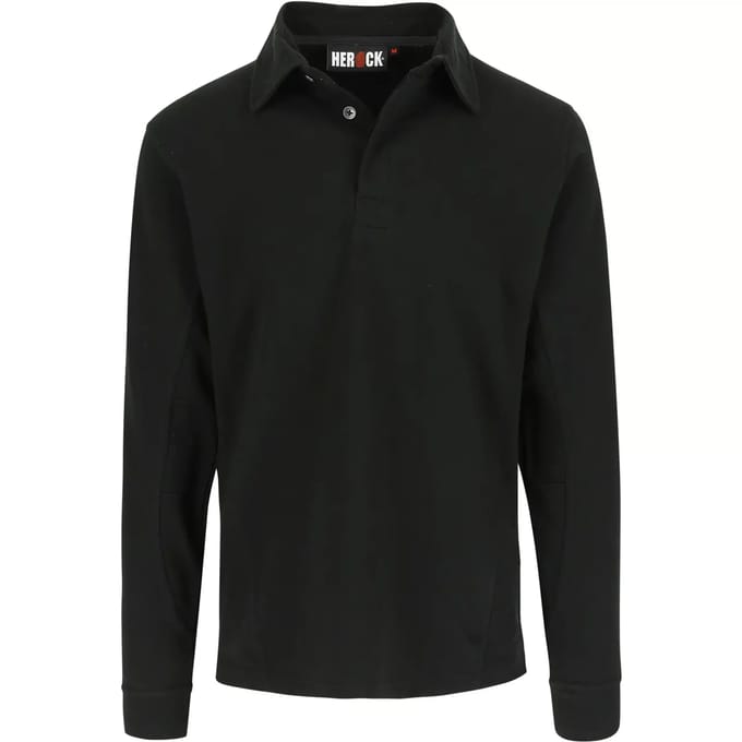 Herock Troja Polo lange mouwen - Zwart - Maat M - Essentials