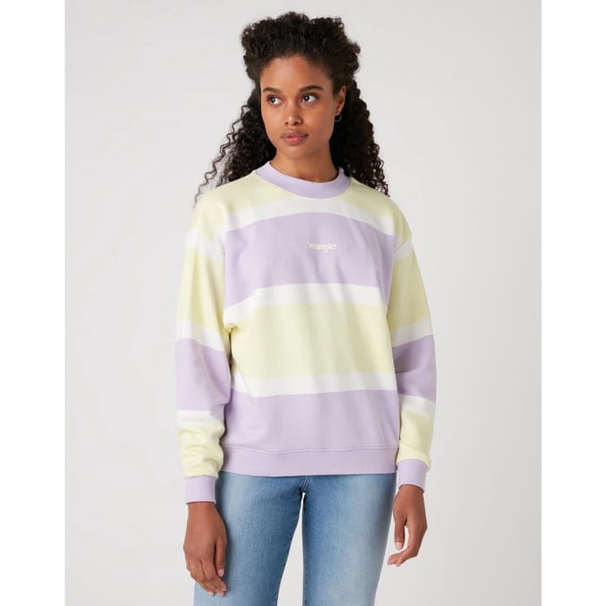 Wrangler - Maat S - Retro Sweat Pastel Violet  Dames Trui