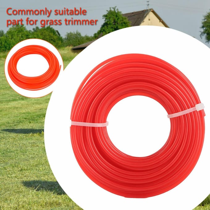 Fil rond pour débroussailleuse, coupe-bordure, rouge 2,4 mm*15 m