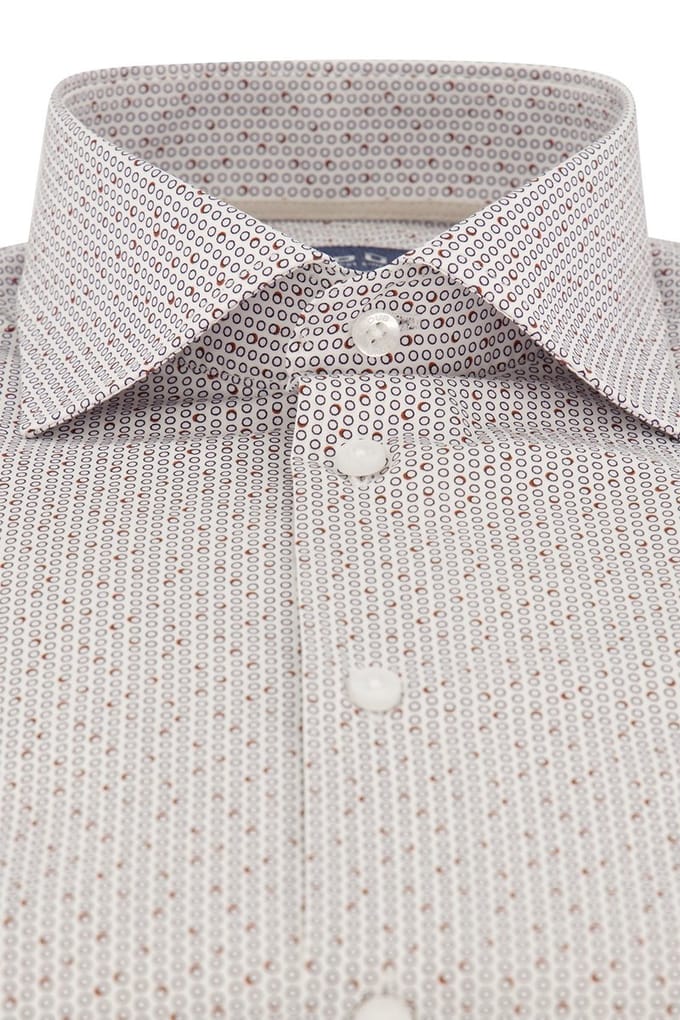 katoenen Ledub overhemd Modern Fit New bruin geprint