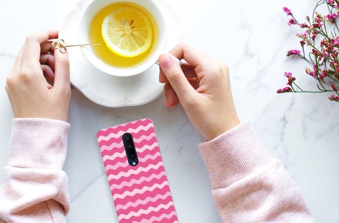 TPU Hoesje voor OnePlus 7 Pro TPU bumper Waves Pink