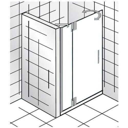 HSK K2P hinged door on side 75 cm hinged left 2101075-41-50-L