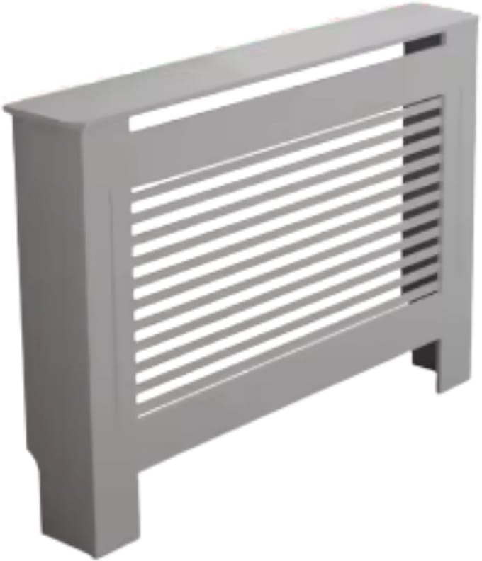 Radiatorombouw - 111x92 cm - Ombouw rooster - Horizontale panelen - MDF - Stijlvol - Grijs