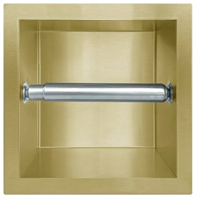 Inbouw toiletrolhouder mat goud zonder klep
