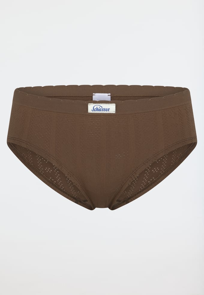 Naadloze ajour-panty, donkerbruin - Revival Alma 40
