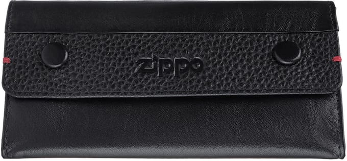 ZIPPO Kleine tasjes Tabaksetui, nappaleer, zwart