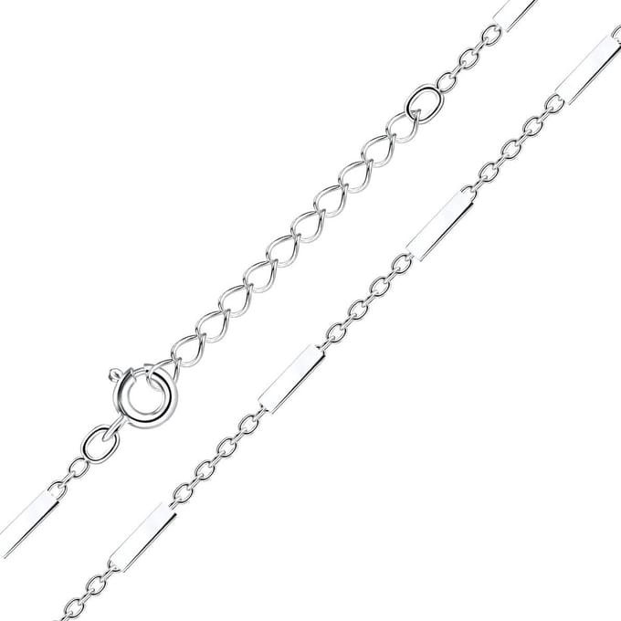 Joy|S - Zilveren ketting - schakel ketting voor kinderen - 30 cm + 5 cm extension