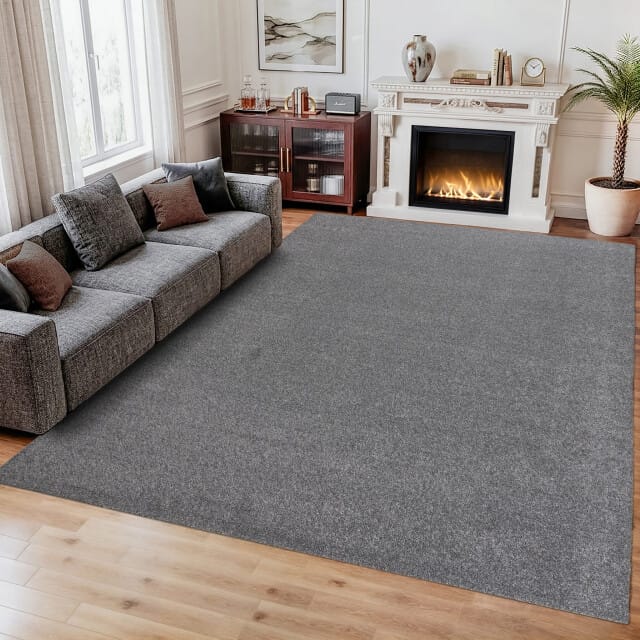 Comfy Soft - Effen Vloerkleed Wasbaar Uni Grijs- 140x200 CM