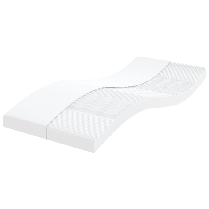 vidaXL Schuimmatras Wit 90x190 cm 7-Zone Hardheid 20 ILD