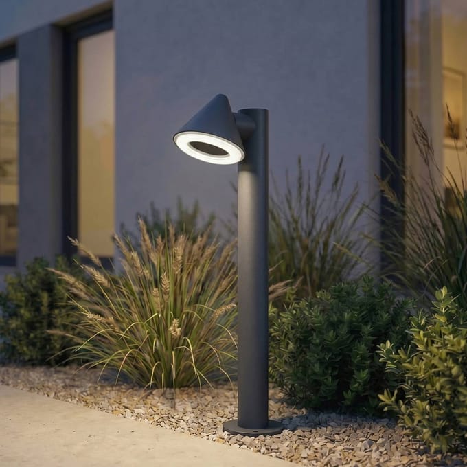 Lindby LED tuinpadverlichting Soran, zwart, 60 cm, metaal, IP44
