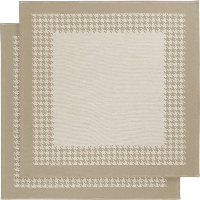 De Witte Lietaer Theedoek Pied de Poule, Moonlight - 2 stuks - 65 x 65 cm - Katoen