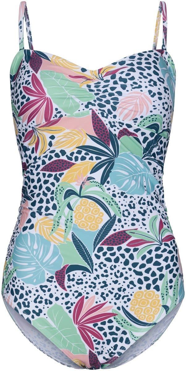 Rebelle Badpak Tropical Jungle - Wit/Multi - Strapless - Maat 36