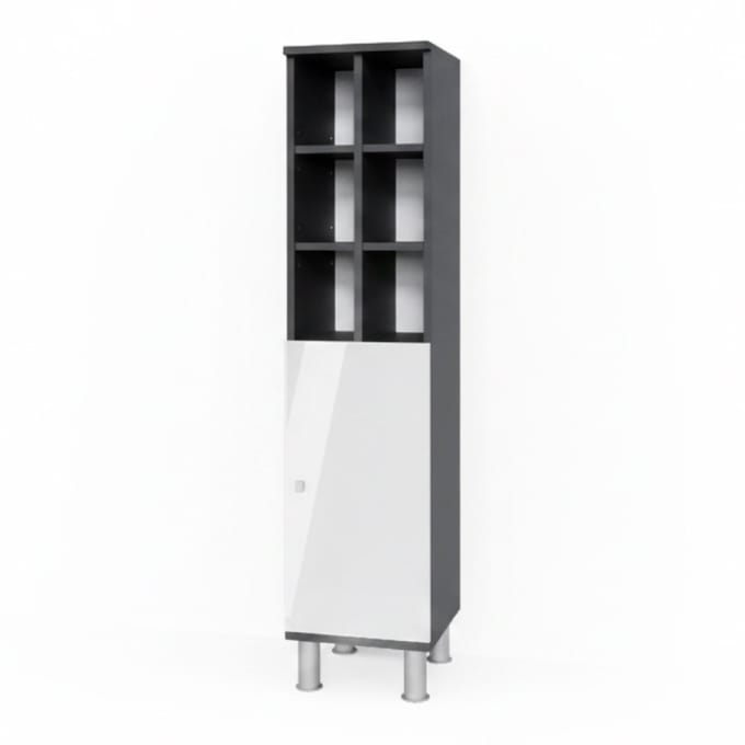 Vicco Fynn Halfhoge kast – 30 x 130.6 cm grote deur Wit Hoogglans