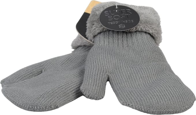 Dames Wanten Super Soft - Gebreid - Dubbel Gevoerd - Grijs