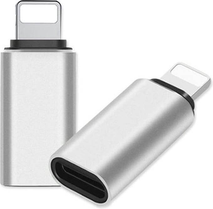 Ulanax - Usb C naar Lightning Adapter - Mini Adapter voor Usb C naar Lightning - Zilver