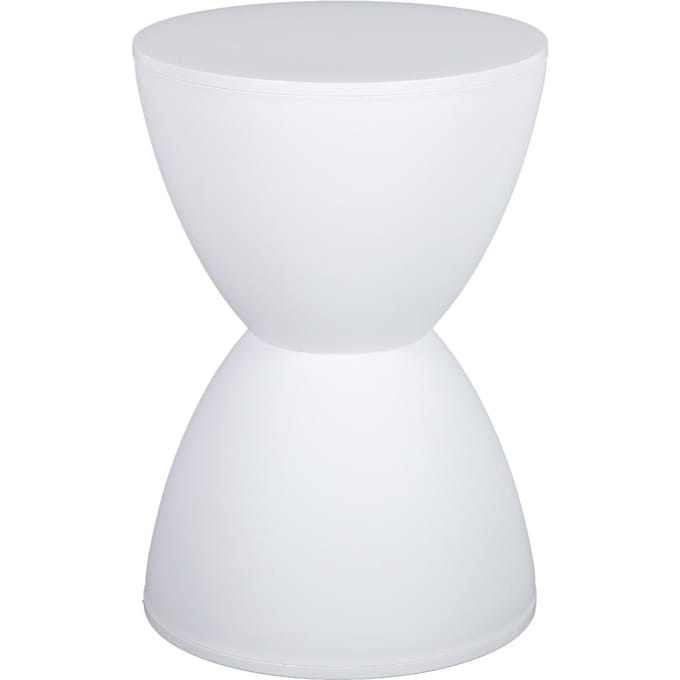 Moderne Zandloper Vormige Kruk Ronde Bijzettafel Kruk voor Schoenen Verwisselen Thuisgebruik 43x30cm Wit wit
