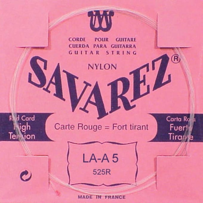 Savarez 525-R A-5 snaar, silverplated nylon (rouge), from 520-R set, hard tension
