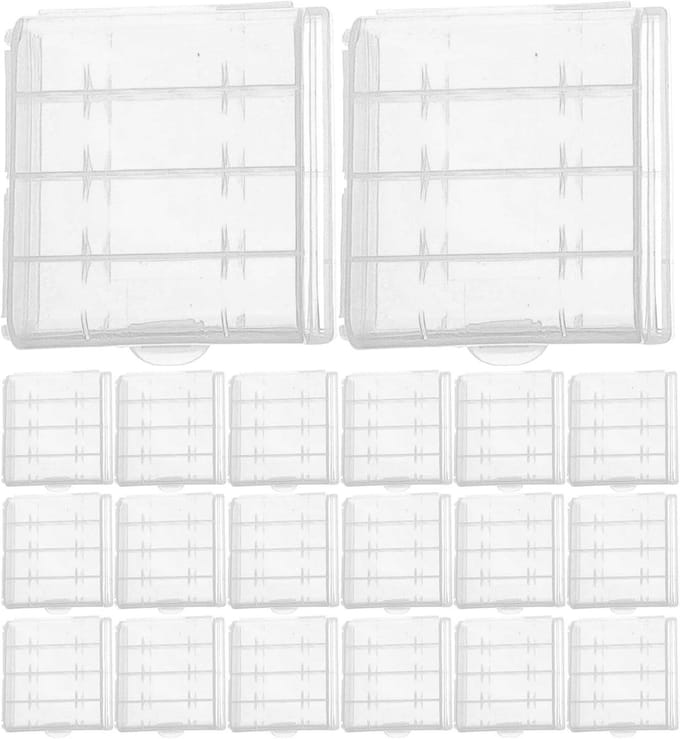 Batterij Opberger - Batterij Box - Batterijen Sorteren - Transparant Ontwerp - 20 Stuks - Helder