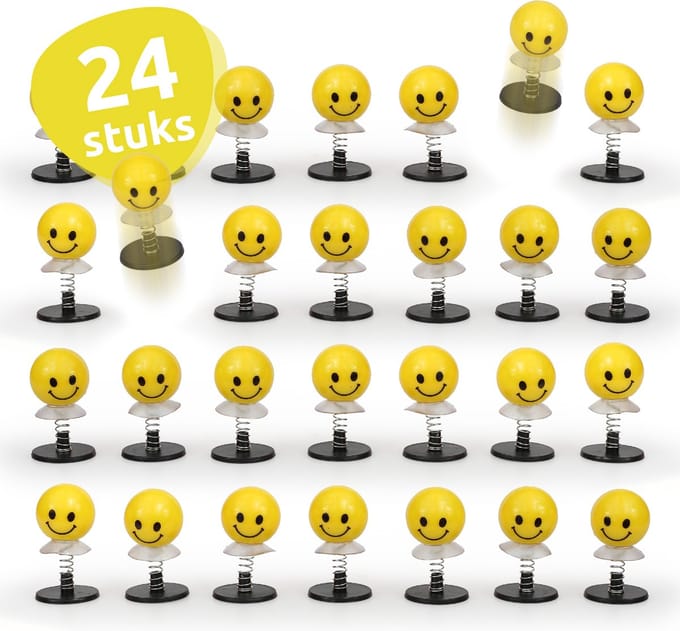 Isa's Friends® - Uitdeelcadeautjes Bouncing Smileys - 24 stuks - Traktatie