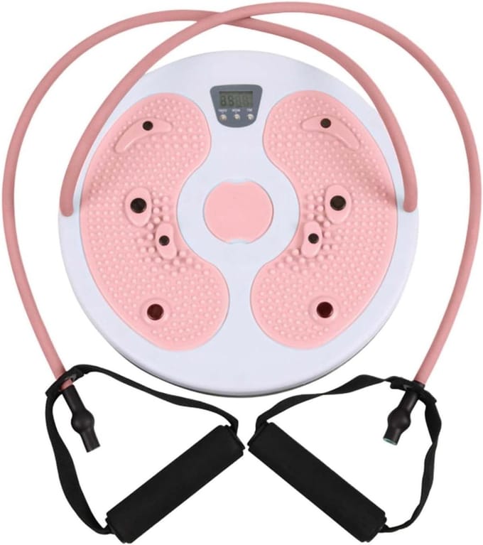 Twist Board - Buikvormer Schijf - Core Training - Met Calorieënteller - 28 cm Diameter - Roze en Wit