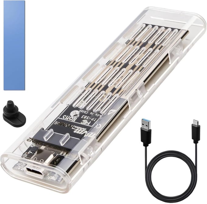 Externe NVMe SSD Behuizing USB-C 10Gbps Adapter voor M.2 PCIe SSD's (2230/2280)