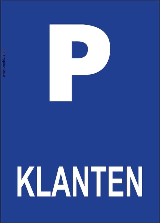 CombiCraft bord Parkeren Klanten - 21x30cm