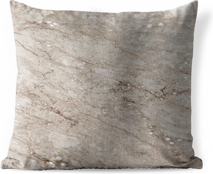 Buitenkussen - Marmer - Steen - Bruin - 45x45 cm - Weerbestendig