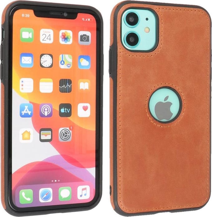 BAOHU - Lederen Hoesje Backcover - Geschikt voor iPhone 11 - Cognac