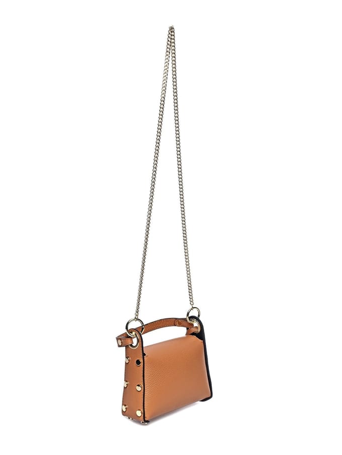 Anna Luchini Brown Rundleer Tas