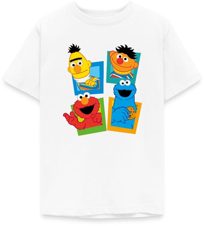 Sesamstraat Bert Ernie Elmo Koekiemonster T-Shirt Tiener